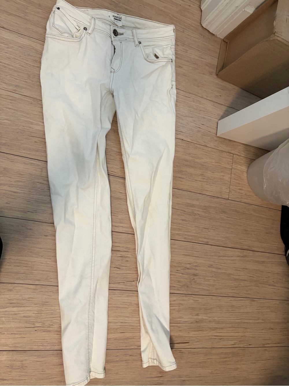 Mango White Skinny Jeans - Women's